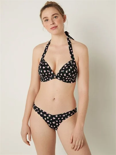 Pink Push Up Dolgulu Ucgen Bikini Ustu