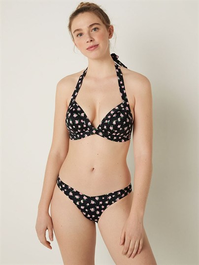 Pink Push Up Dolgulu Ucgen Bikini Ustu