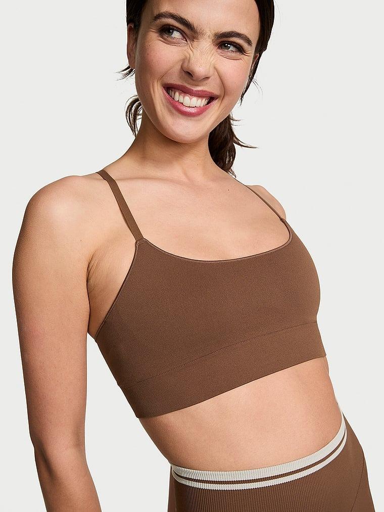Pink Seamless Scoop Sporcu Sütyeni arka görünüm
