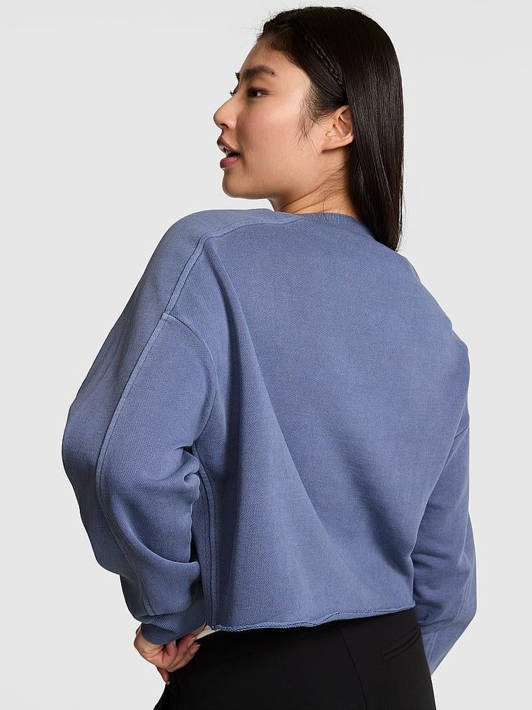 Pink Kampus Kivrimli Kenar Bisiklet Yaka Sweatshirt arka görünüm