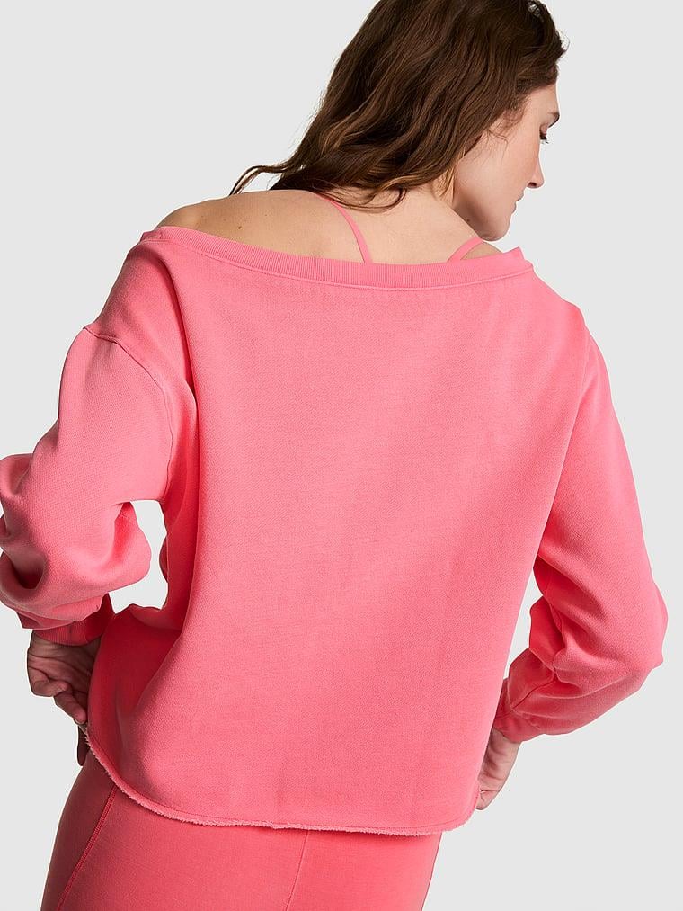 Pink Kampus Omzu Acik Sweatshirt arka görünüm