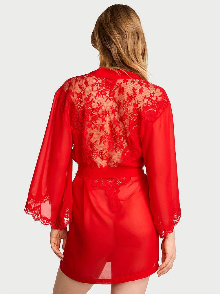Sifon Ve Dantelli Kısa Sabahlık arka görünümü