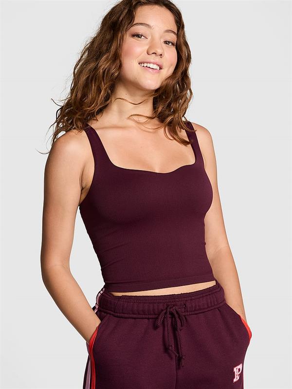Pink Soft Seamless Kalp Yaka Ust