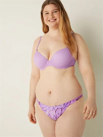 Pink Pamuk Capraz Detayli Bikini Kulot ön görünüm