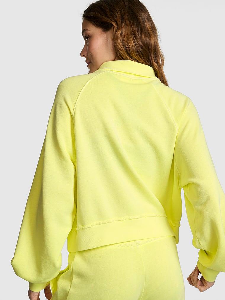 Pink Kampus Dik Yaka Fermuarli Sweatshirt arka görünüm
