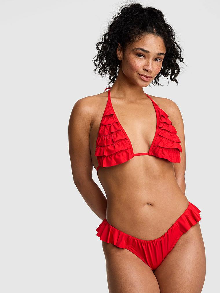 Pink Fırfırlı Bikini Alti arka görünümü