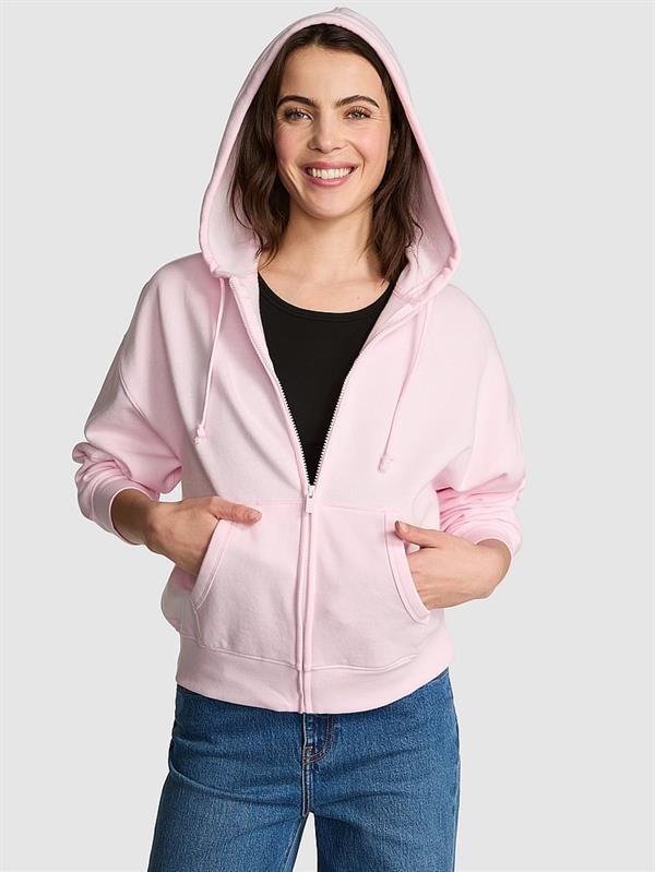 Pink Ivy Kampus Fermuarli Kapusonlu Polar