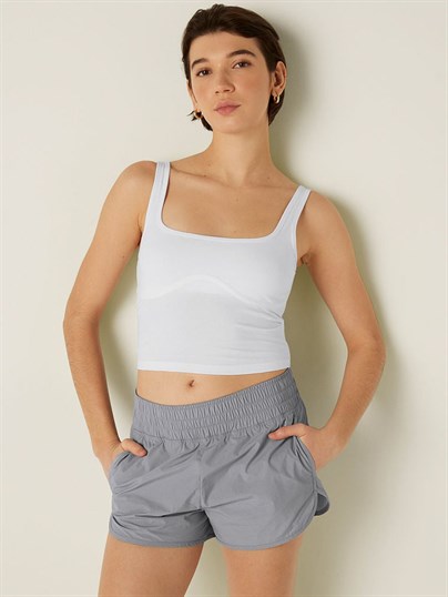 Pink Pamuklu Crop Atlet