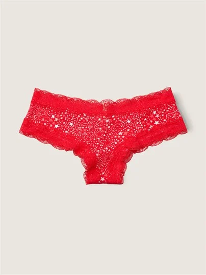 Victorias S Secret Pink Dantel Kenarli Cheekster Kulot ön görünüm