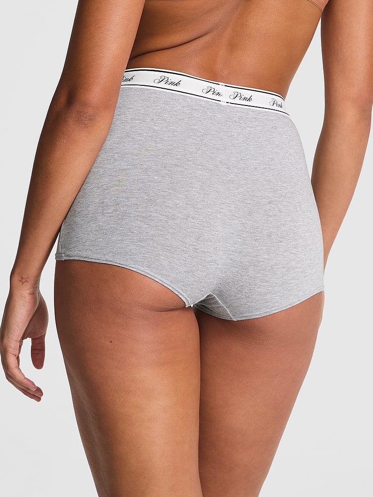 Pink Mikro Logolu Yüksek Bel Boyshort Kulot arka görünümü