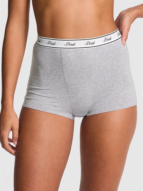 Pink Mikro Logolu Yüksek Bel Boyshort Kulot