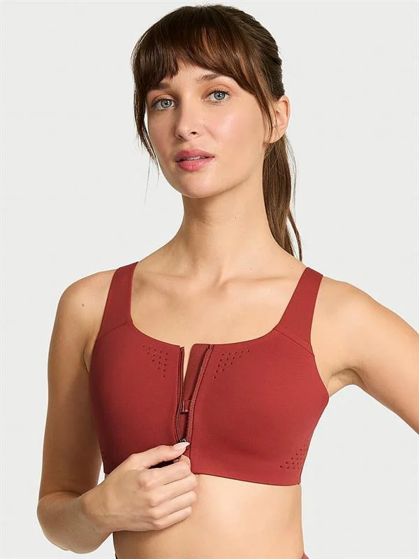 Yeni Stil! Featherweight Önden Fermuarli Maksimum Sporcu Sütyeni ön görünüm