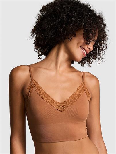 Pink Seamless Ribanali Desteksiz Bralet