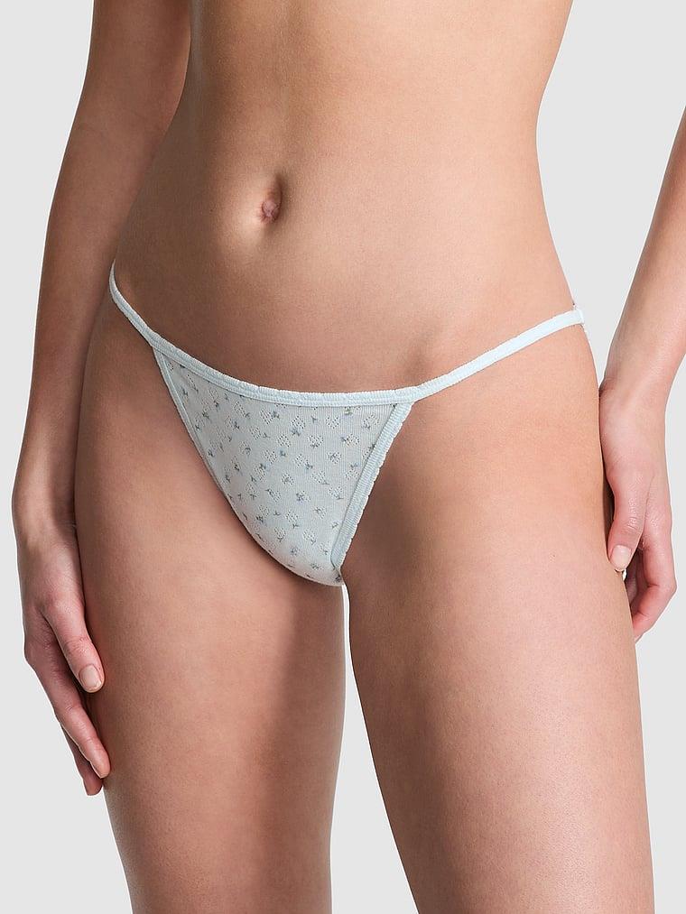 Pink Pamuklu String Bikini Kulot arka görünüm