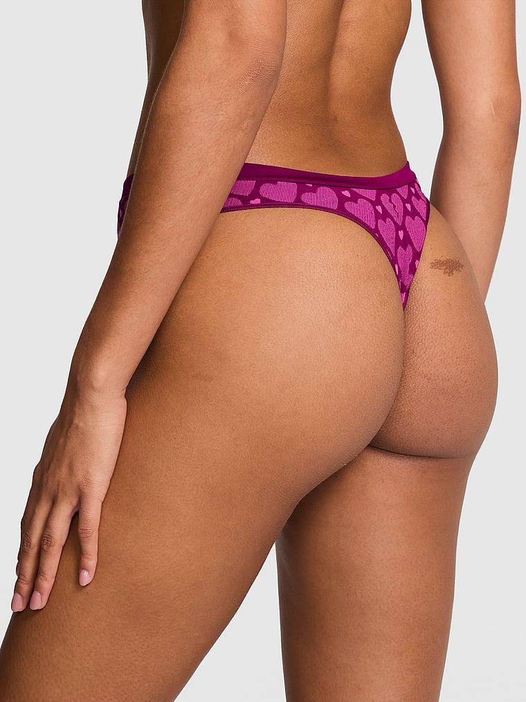 Pink Seamless Derin Bacak Kesim Tanga arka görünümü