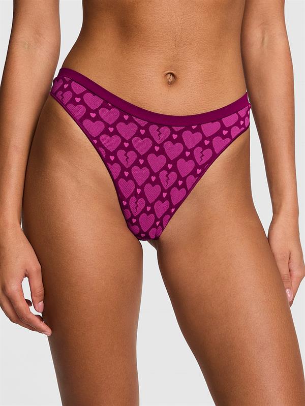 Pink Seamless Derin Bacak Kesim Tanga