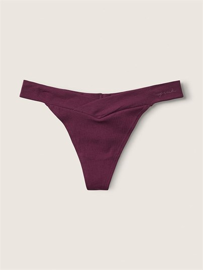 Pink Pamuk Capraz Detayli Tanga Kulot ön görünüm