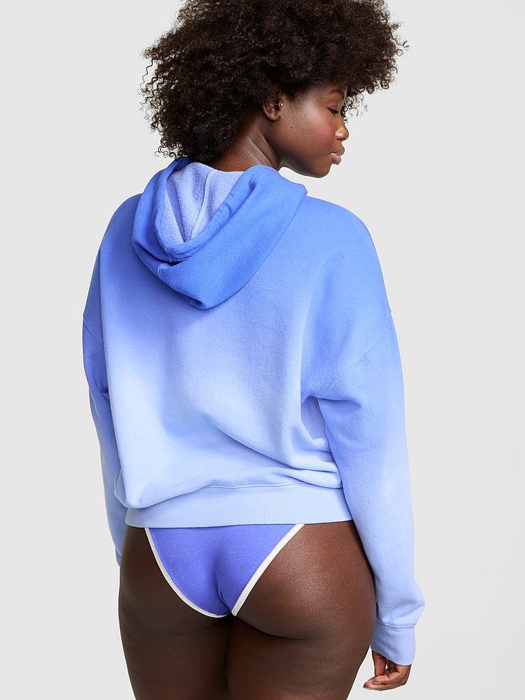 Pink Yarim Fermuarli Kapusonlu Sweatshirt arka görünümü