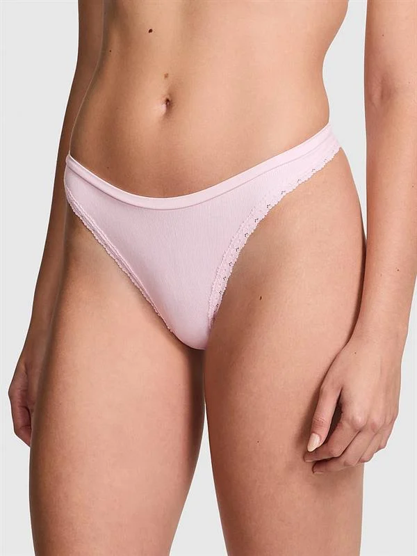 Pink Seamless Derin Bacak Kesim Tanga