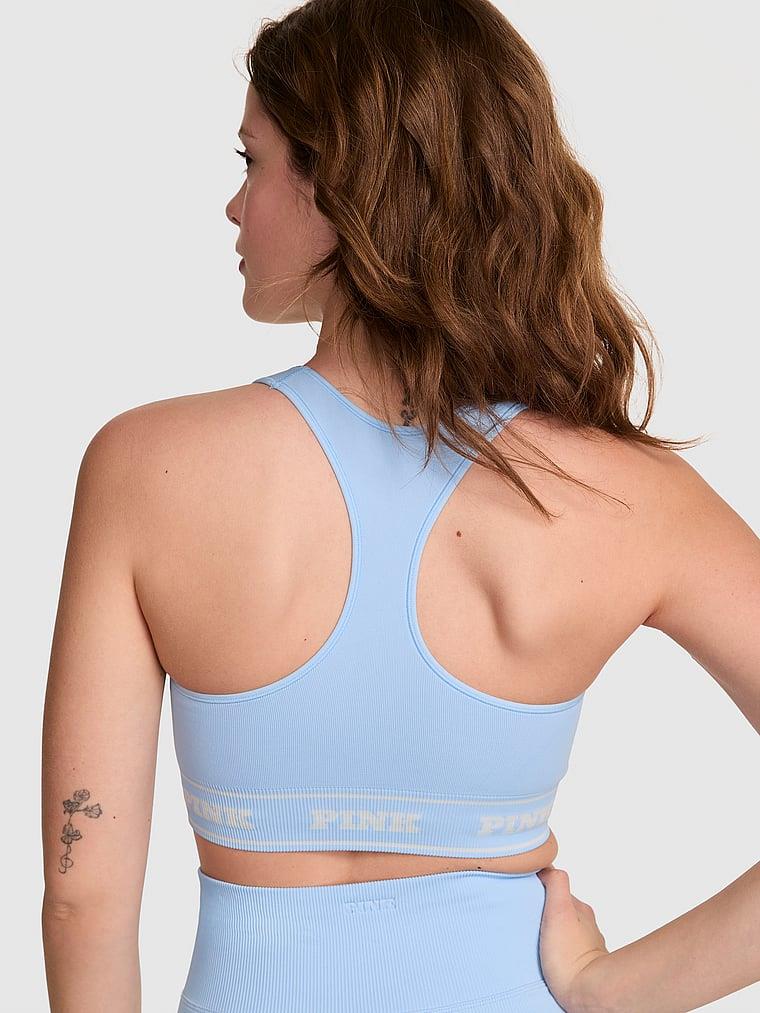 Pink Seamless Cift Yonlu Sporcu Sütyeni arka görünümü