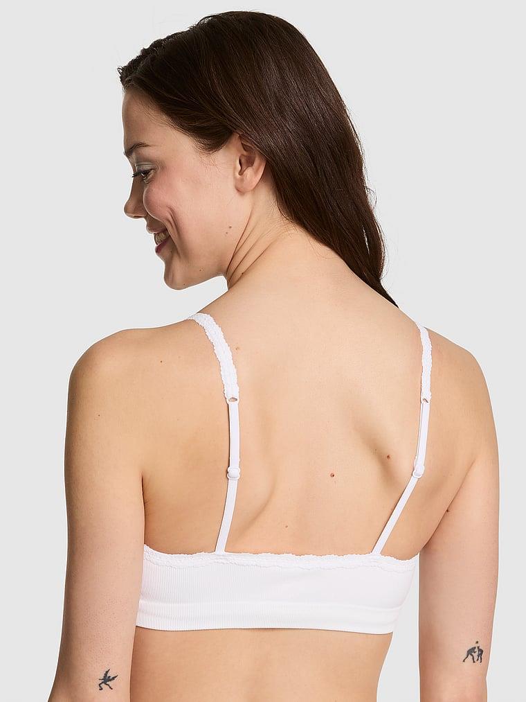 Pink Seamless Ribanali Balensiz Push Up Sütyen arka görünümü