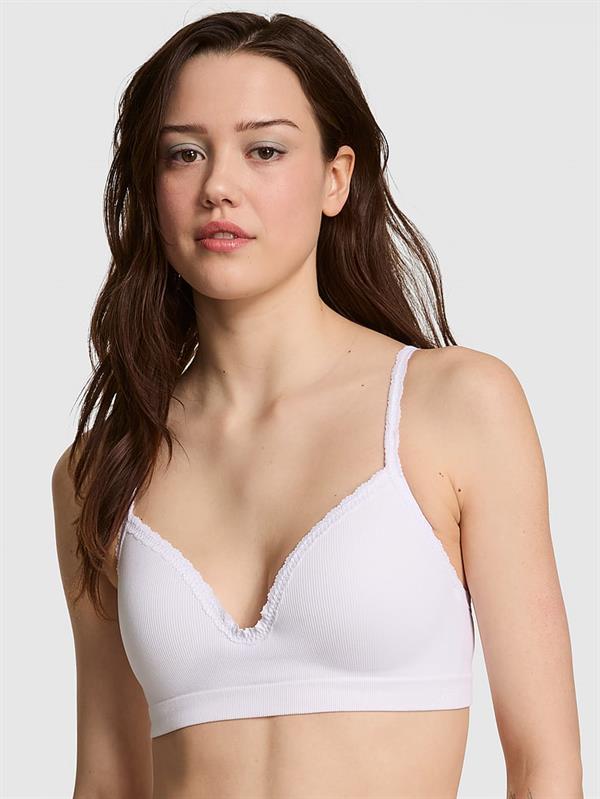 Pink Seamless Ribanali Balensiz Push Up Sütyen