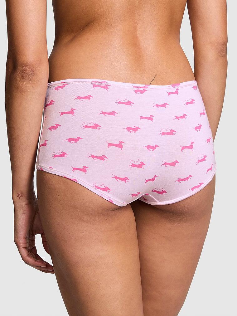 Pink Logolu Pamuklu Boyshort Kulot arka görünümü