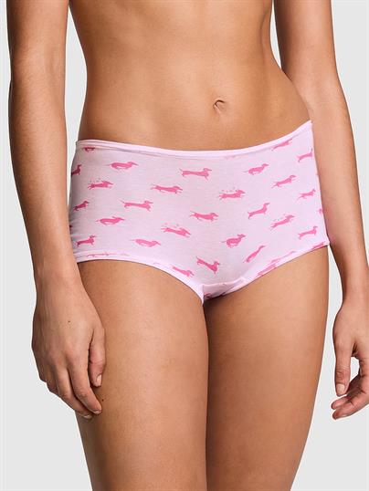 Pink Logolu Pamuklu Boyshort Kulot
