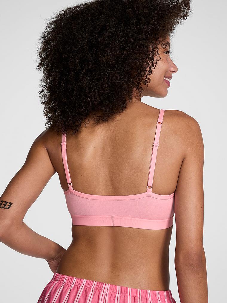 Pink Işıltılı Pamuklu Scoop Bralet arka görünümü