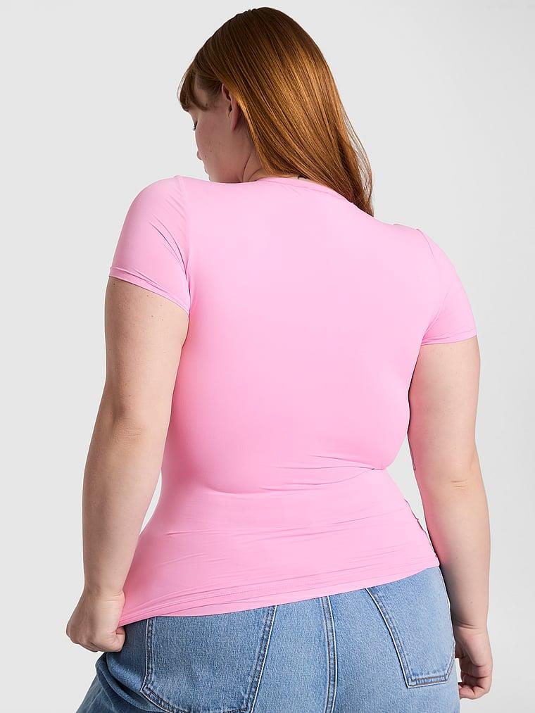 Pink Base Esnek Kısa Kollu Tisort arka görünümü