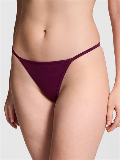 Pink Pamuklu V String Kulot ön görünüm