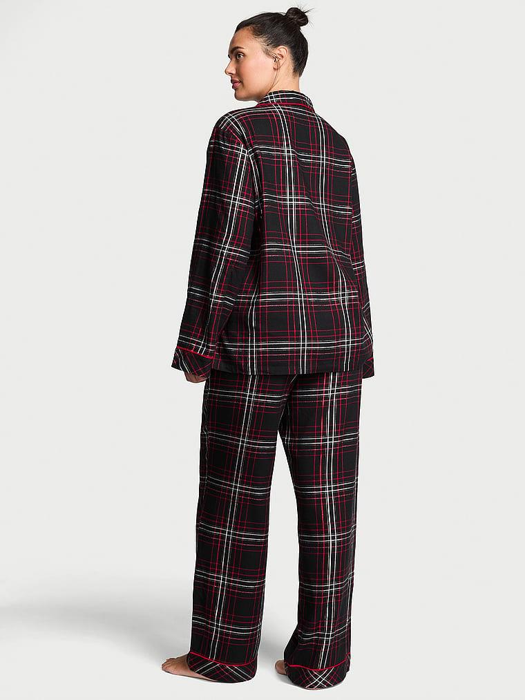 Flannel Uzun Pijama Takimi arka görünümü