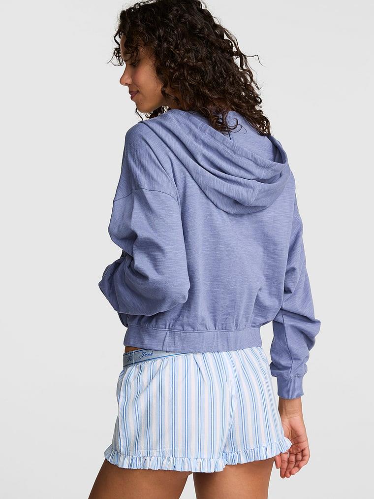 Pink Fermuarli Kapusonlu Sweatshirt arka görünümü