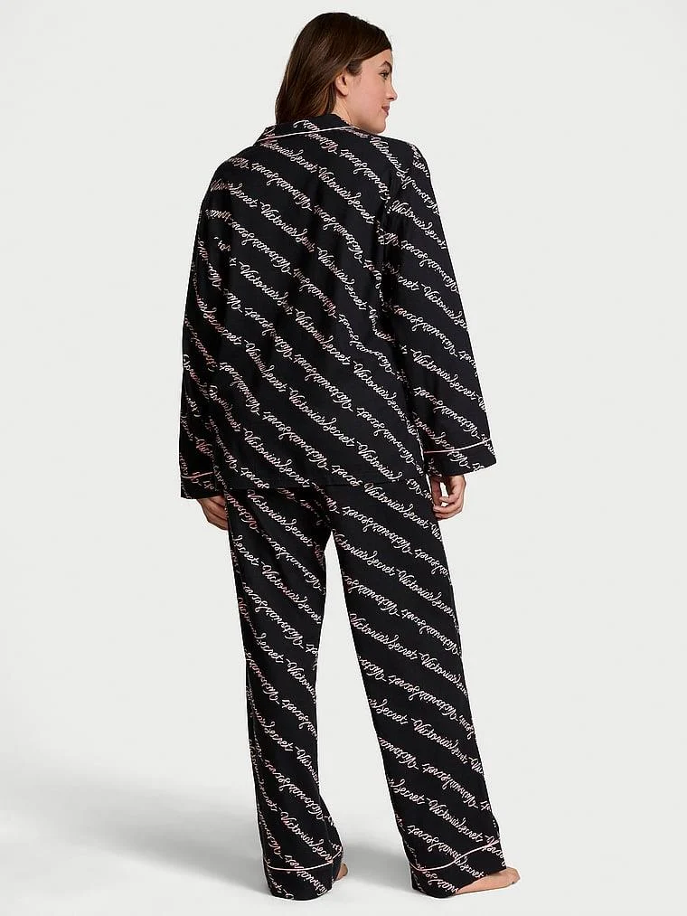 Flannel Uzun Pijama Takimi arka görünüm