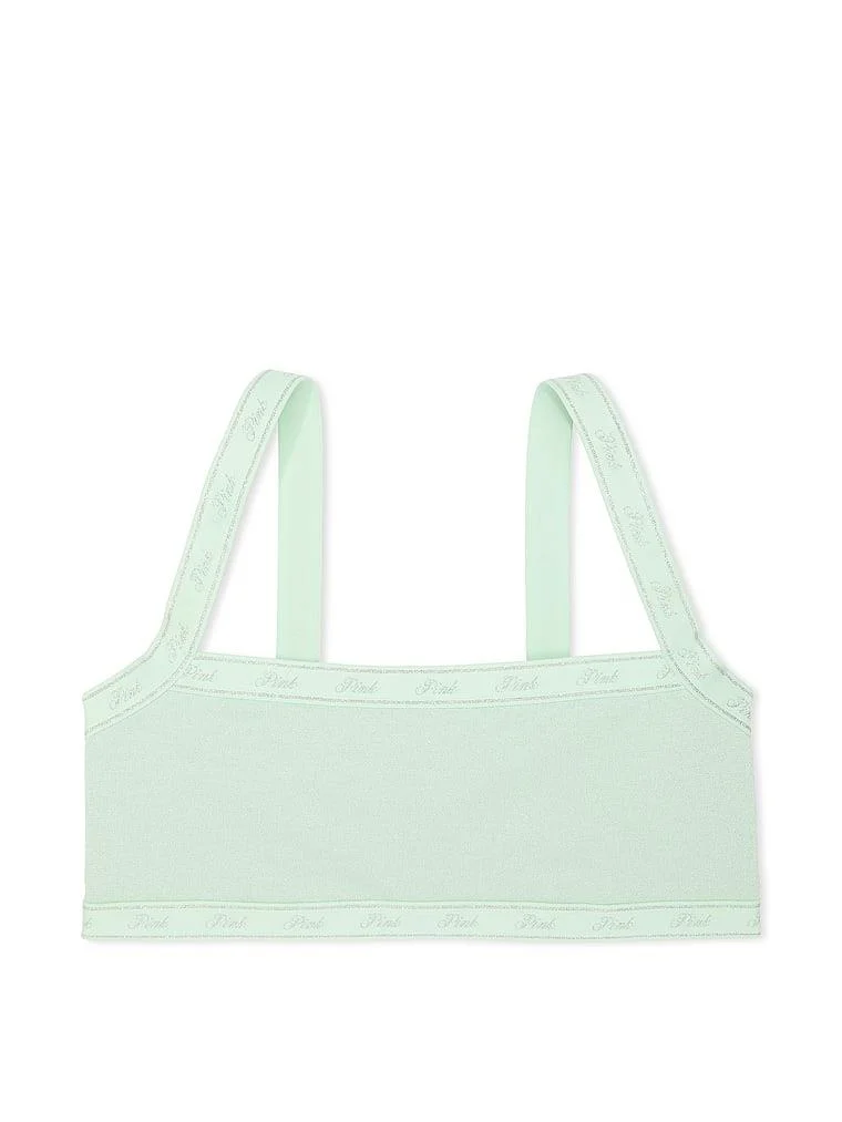 Pink Işıltılı Logolu Duz Yaka Bralet arka görünüm