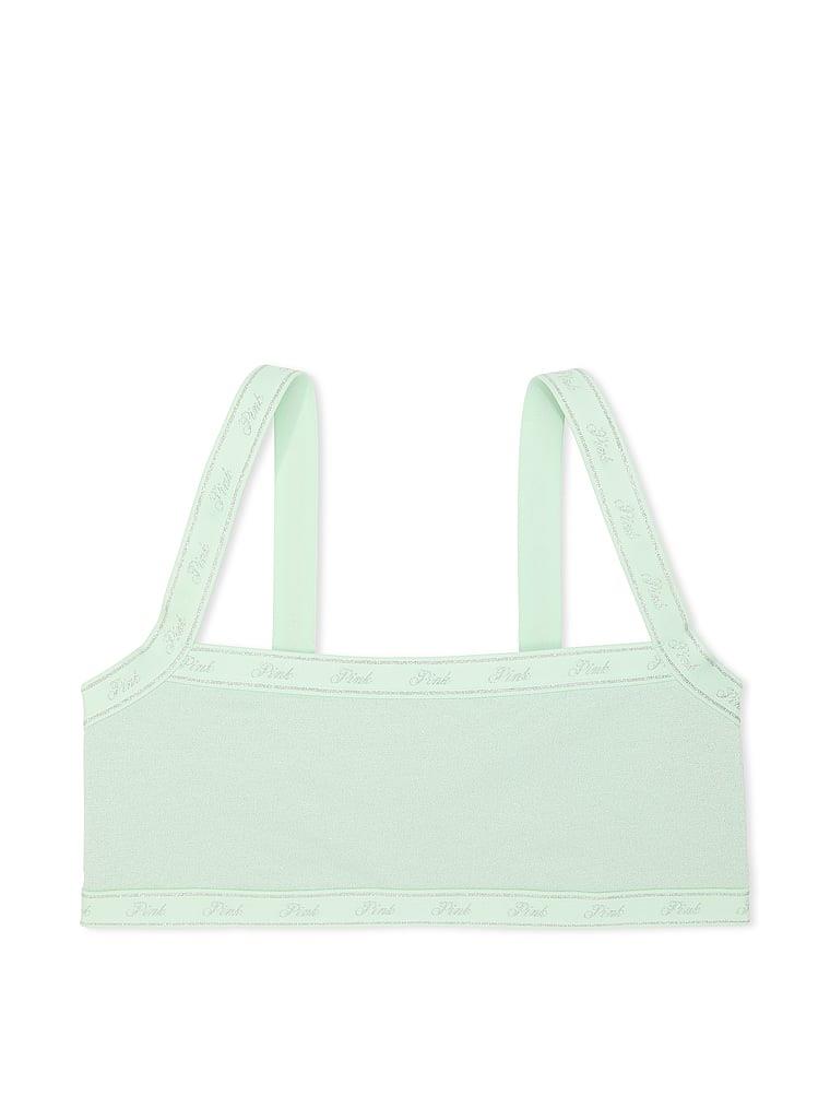 Pink Işıltılı Logolu Duz Yaka Bralet arka görünümü