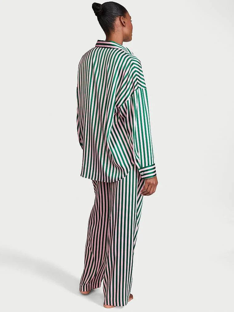Signature Saten Oversize Pijama Takimi arka görünüm