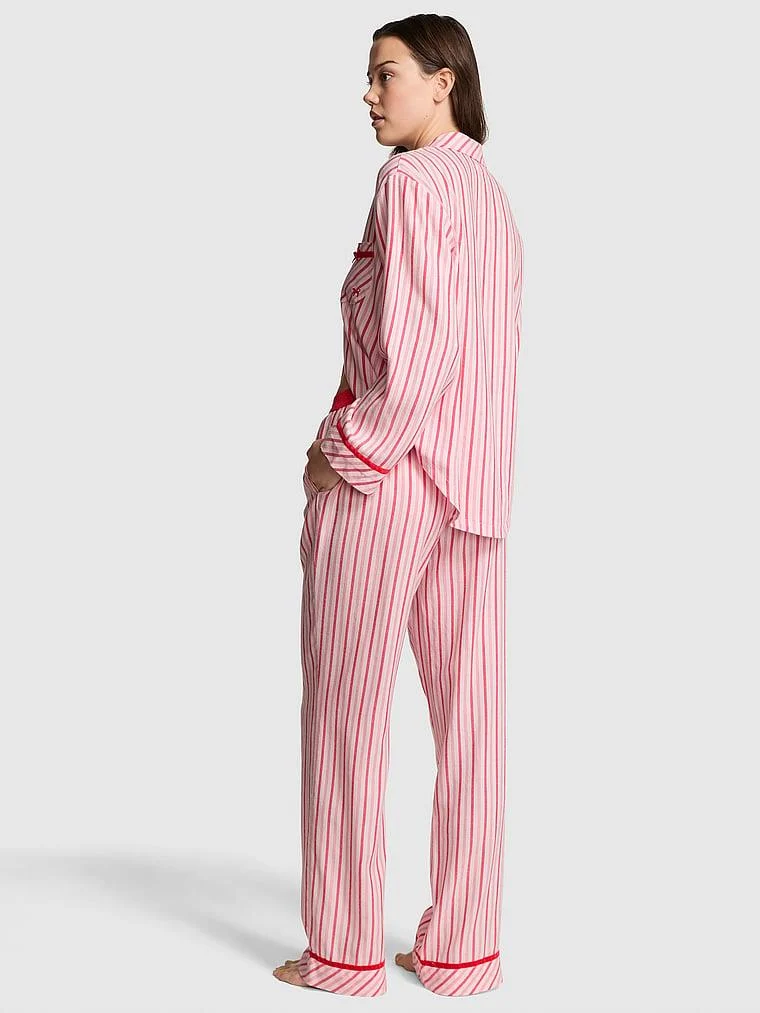 Pink Flanel Uzun Pijama Takimi arka görünüm