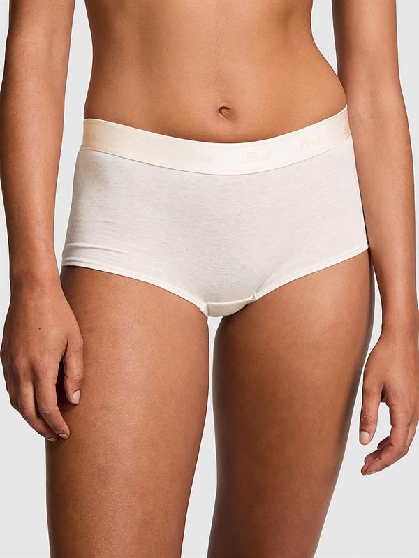 Pink Logolu Pamuklu Boyshort Kulot