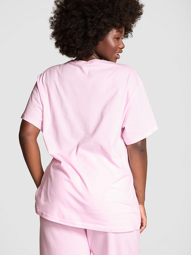 Pink Oversize Kısa Kollu Tisort arka görünümü