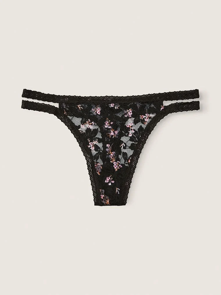 Pink Dantel Seritli Tanga Kulot arka görünüm