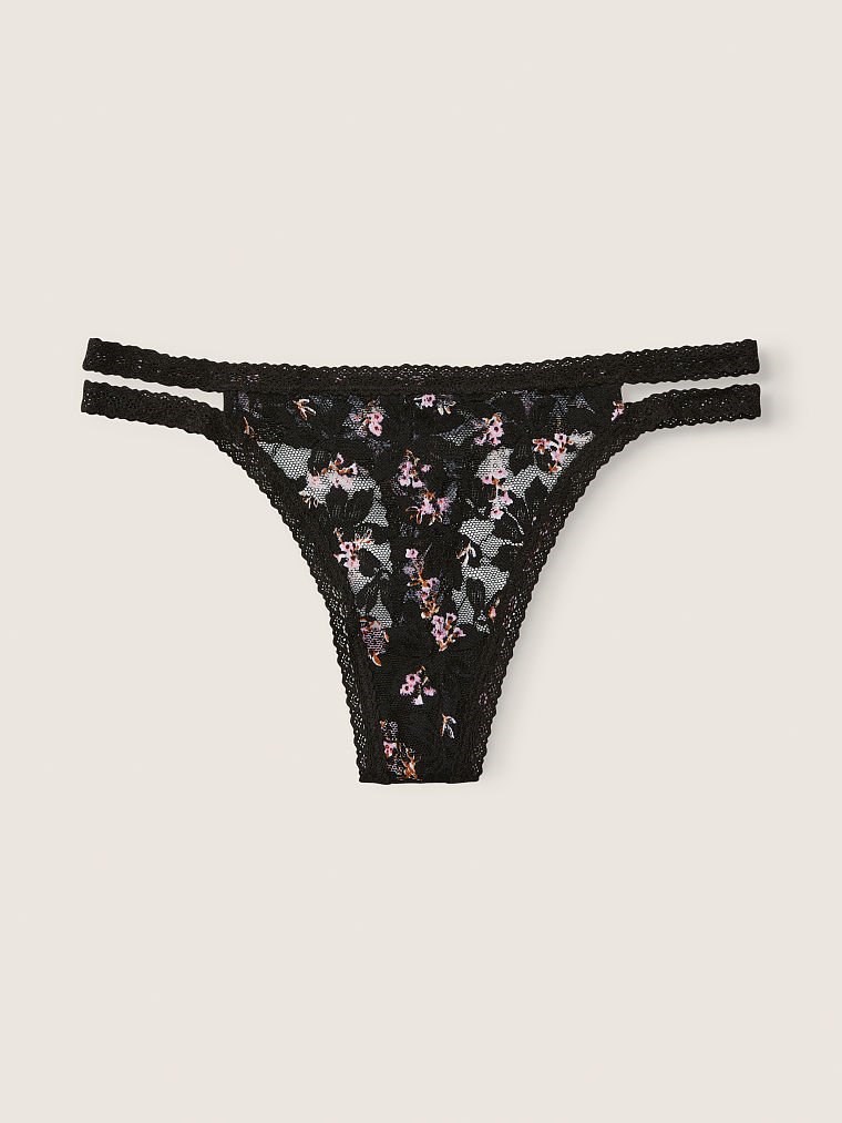Pink Dantel Seritli Tanga Kulot arka görünümü