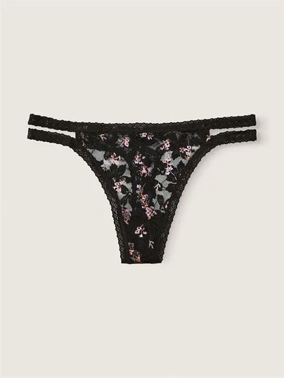 Pink Dantel Seritli Tanga Kulot ön görünüm