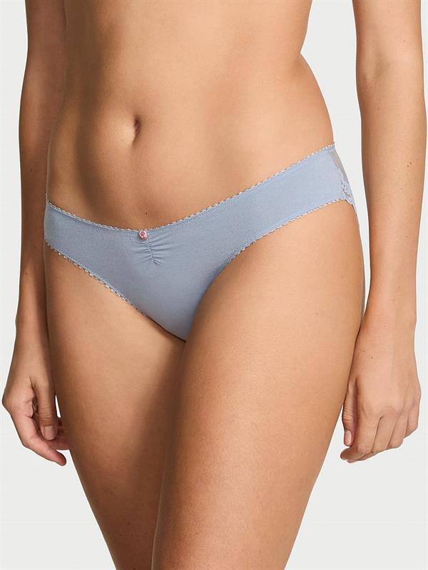 Esnek Pamuklu Kalp Dantelli Bikini Kulotu