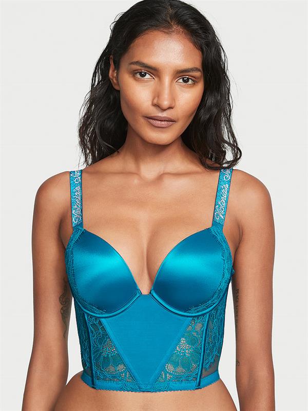 Işıltılı Askili Ve Dantelli Push Up Bustiyer