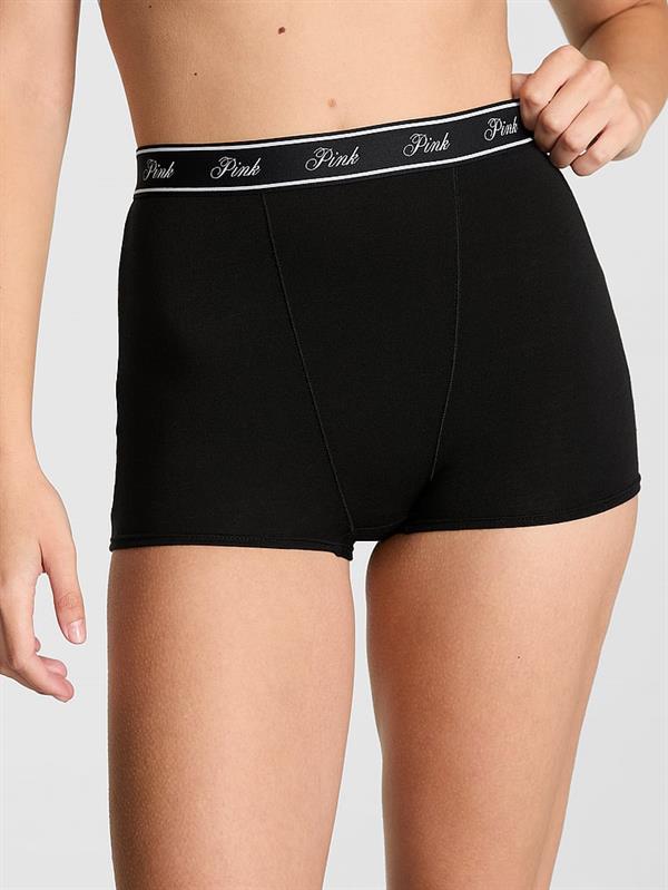 Pink Mikro Logolu Yüksek Bel Boyshort Kulot