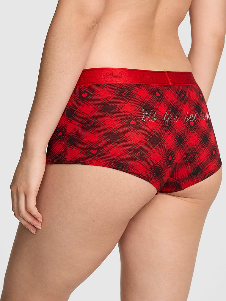 Pink Logolu Pamuklu Boyshort Kulot arka görünümü
