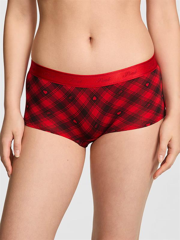 Pink Logolu Pamuklu Boyshort Kulot
