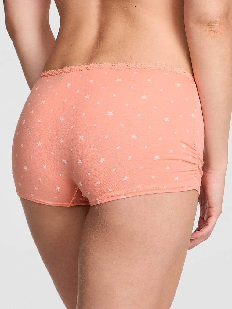 Pink Pamuklu Boyshort Kulot arka görünümü