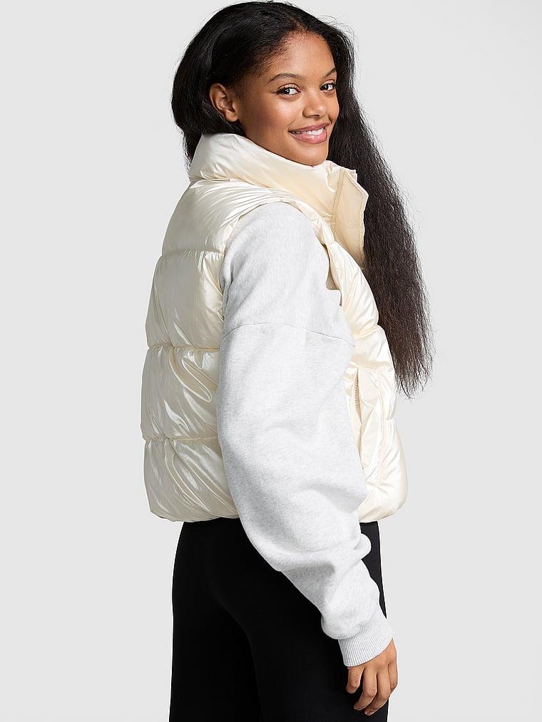 Pink Pinkten High Shine Marshmallow Puffer Yelek arka görünüm